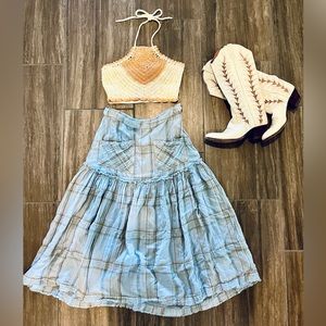 Free People Skirts Free People Plaid Fever Midi Skirt